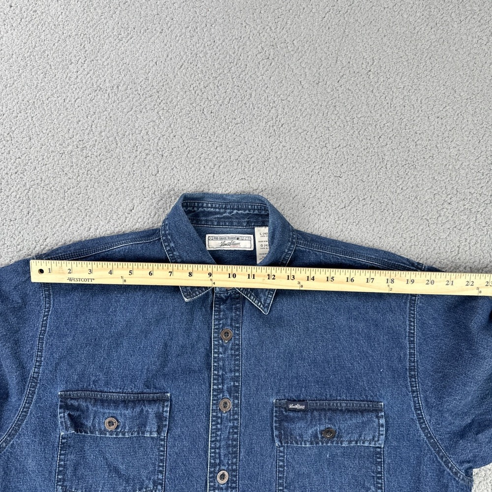 Levi Strauss Signature Denim Jacket Men Large Blue Pockets Workwear Metal Button - Picture 7 of 16